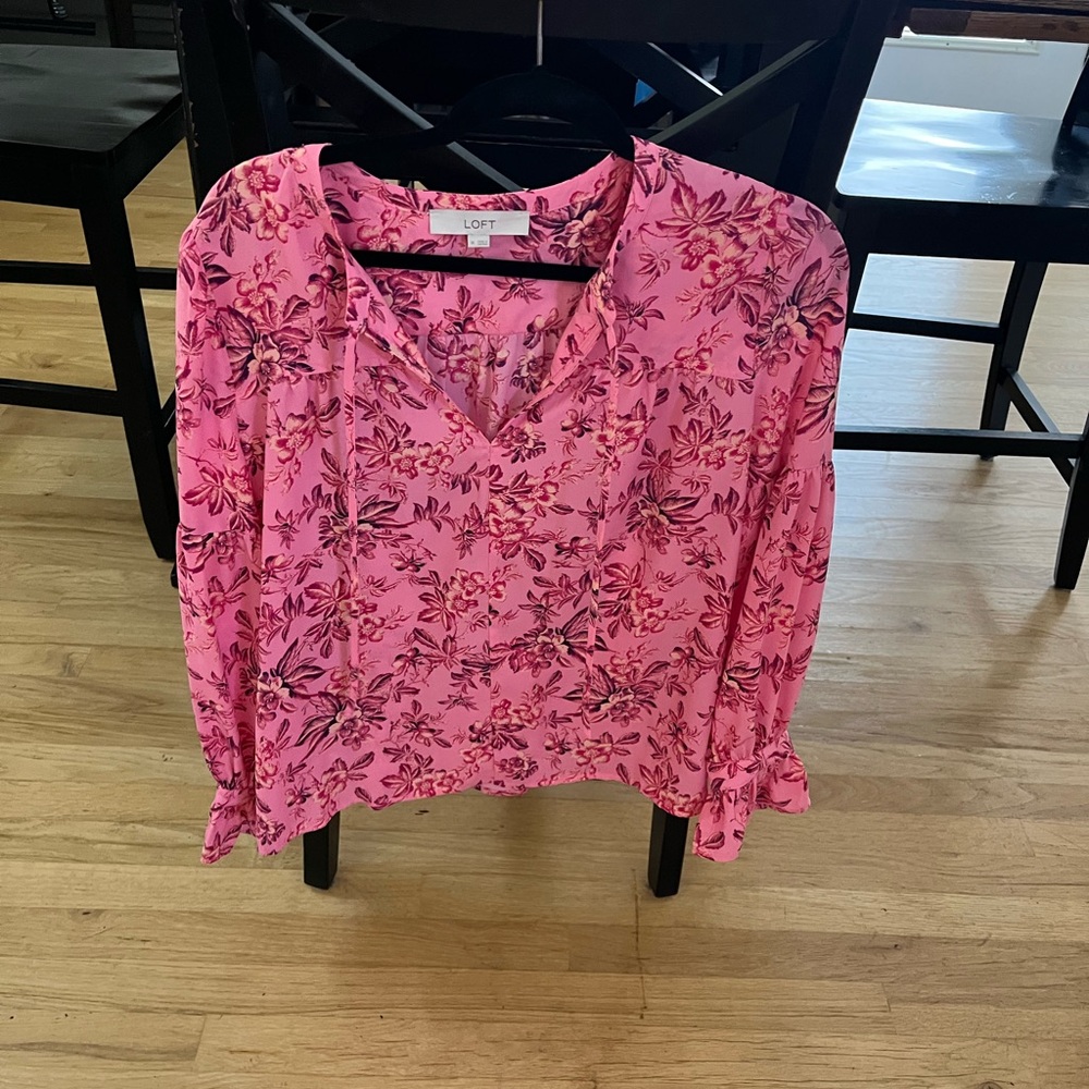 LOFT Pink Floral Top